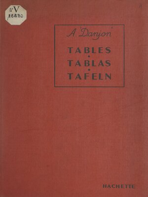 cover image of Tables des fonctions trigonométriques